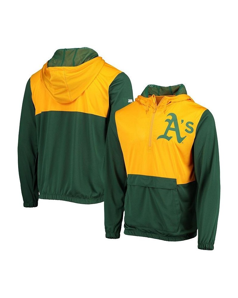 Men's Green, Gold Oakland Athletics Anorak Half-Zip Hoodie $43.19 Sweatshirt