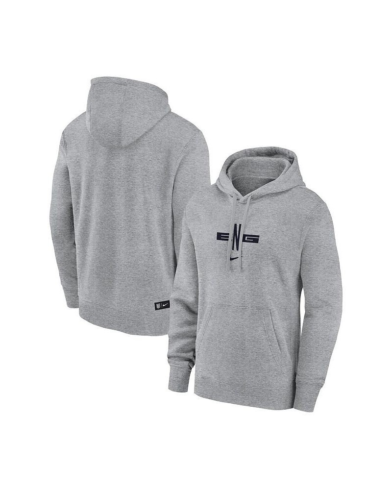 Men's Gray England National Team Club Logo Pullover Hoodie $39.00 Sweatshirt