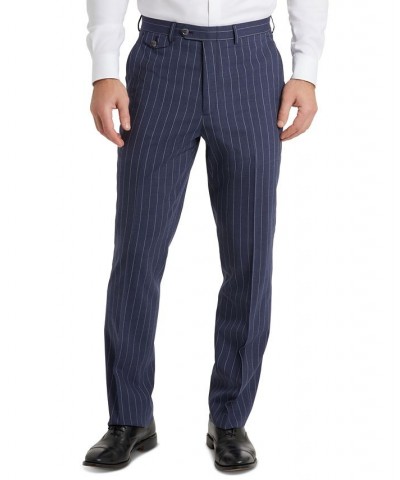 Men's Classic-Fit Pinstripe Suit Pants Blue $79.55 Suits