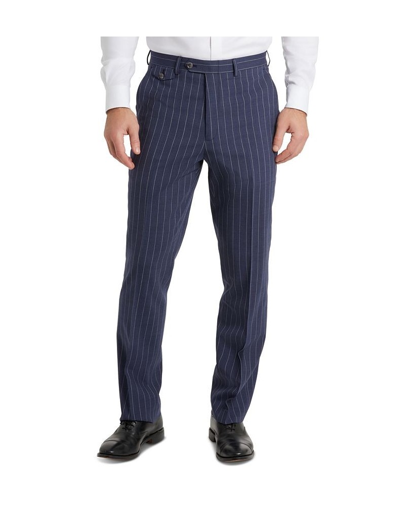 Men's Classic-Fit Pinstripe Suit Pants Blue $79.55 Suits