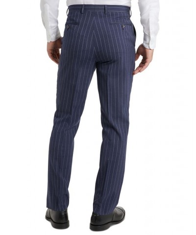 Men's Classic-Fit Pinstripe Suit Pants Blue $79.55 Suits