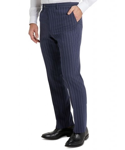 Men's Classic-Fit Pinstripe Suit Pants Blue $79.55 Suits