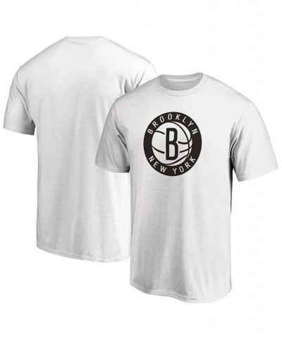 Men's White Brooklyn Nets Primary Team Logo T-shirt $17.66 T-Shirts