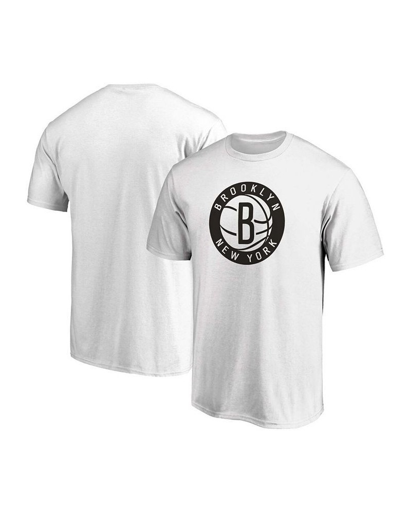 Men's White Brooklyn Nets Primary Team Logo T-shirt $17.66 T-Shirts