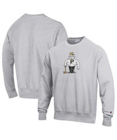 Men's Heathered Gray Purdue Boilermakers Vault Logo Reverse Weave Pullover Sweatshirt $43.34 Sweatshirt