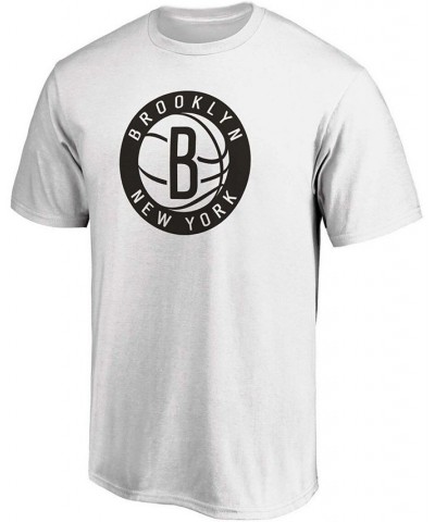 Men's White Brooklyn Nets Primary Team Logo T-shirt $17.66 T-Shirts