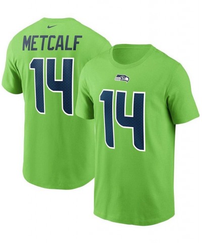 Men's DK Metcalf Neon Green Seattle Seahawks Name and Number T-shirt $17.60 T-Shirts