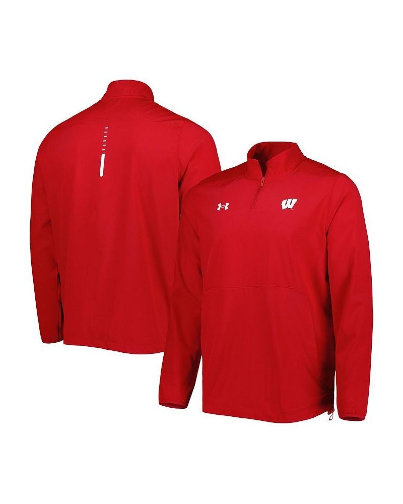 Men's Red Wisconsin Badgers Motivate 2.0 Quarter-Zip Performance Jacket $44.00 Jackets