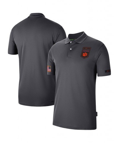 Men's Anthracite Clemson Tigers Victory Military-Inspired Appreciation Performance Polo Shirt $40.55 Polo Shirts