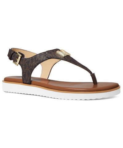 Women's Jilly Flat Sandals Brown $43.56 Shoes