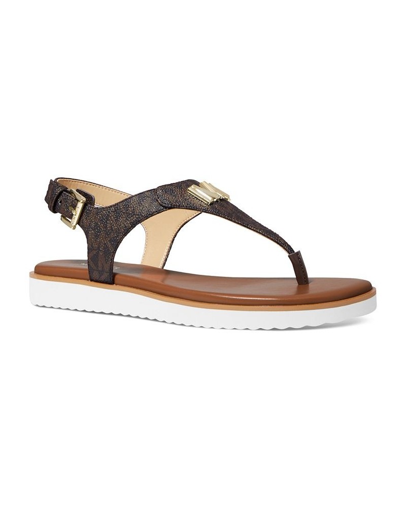 Women's Jilly Flat Sandals Brown $43.56 Shoes