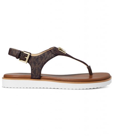 Women's Jilly Flat Sandals Brown $43.56 Shoes