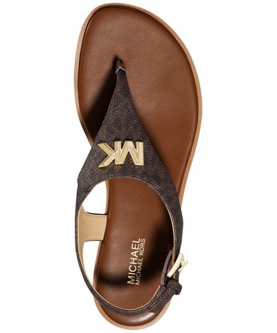 Women's Jilly Flat Sandals Brown $43.56 Shoes