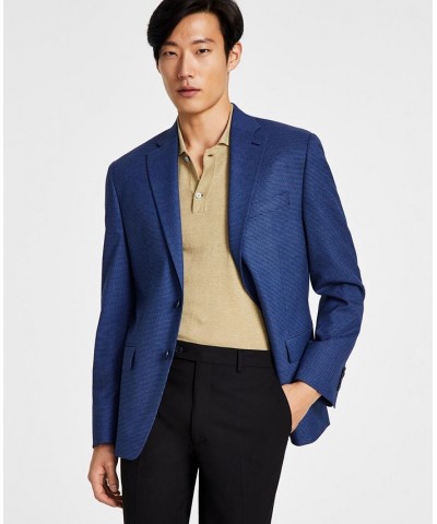 Men's Modern-Fit Plaid Sport Coat Blue $52.50 Blazers