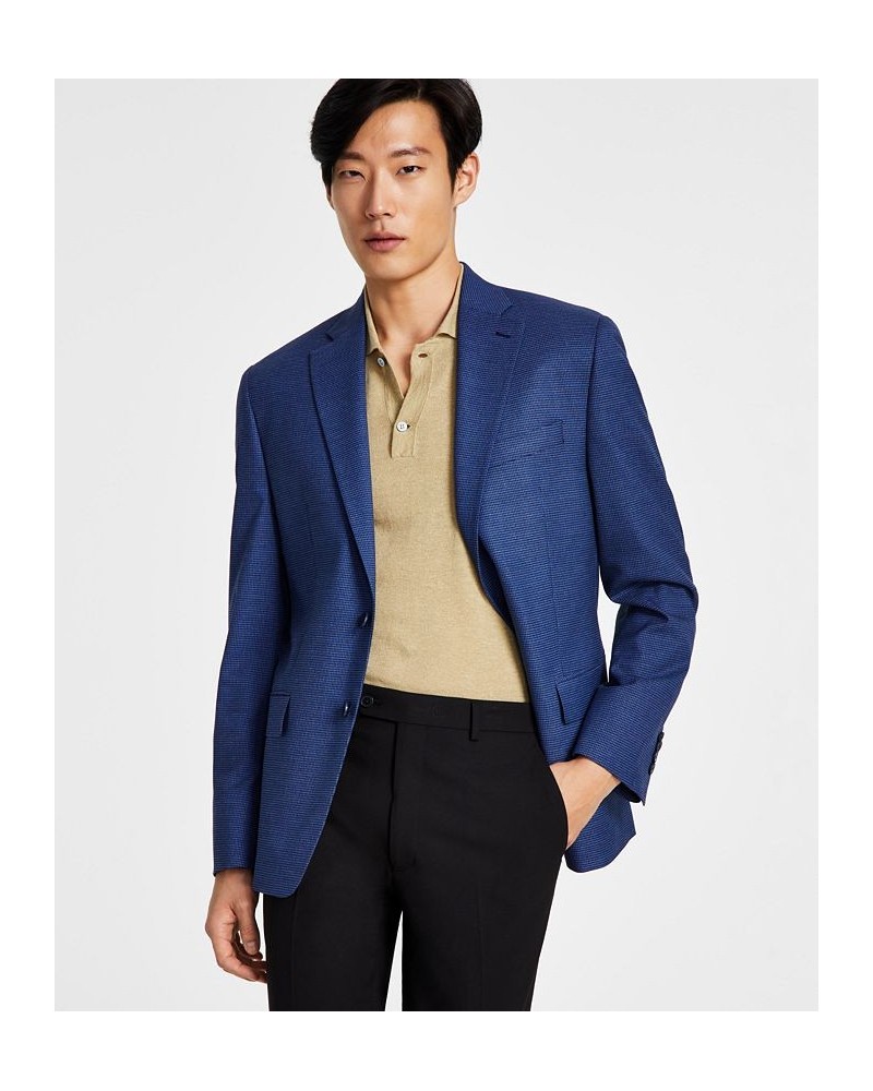 Men's Modern-Fit Plaid Sport Coat Blue $52.50 Blazers