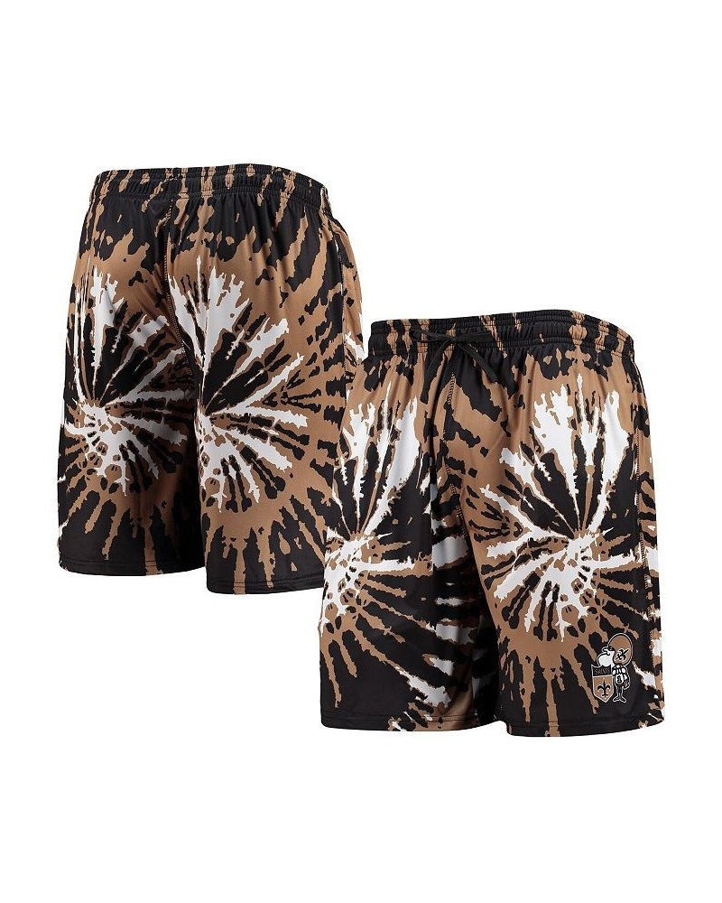 Men's Black New Orleans Saints Retro Static Mesh Lounge Shorts $25.95 Shorts