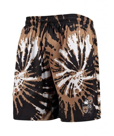 Men's Black New Orleans Saints Retro Static Mesh Lounge Shorts $25.95 Shorts