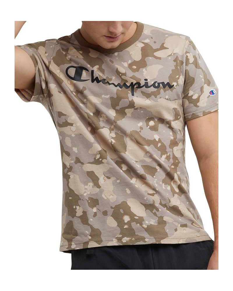 Men's Standard-Fit Camo Logo Graphic T-Shirt Brown $18.40 T-Shirts