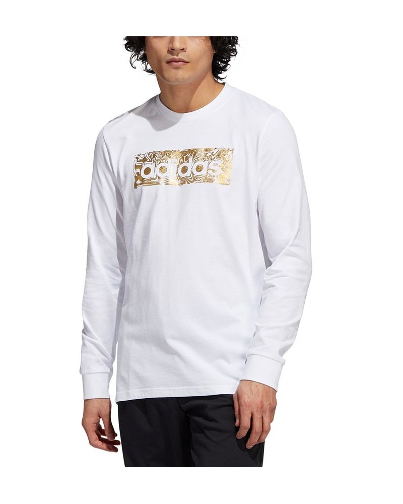 Men's Metallic Liquid Logo Graphic Long-Sleeve T-Shirt White $18.00 T-Shirts