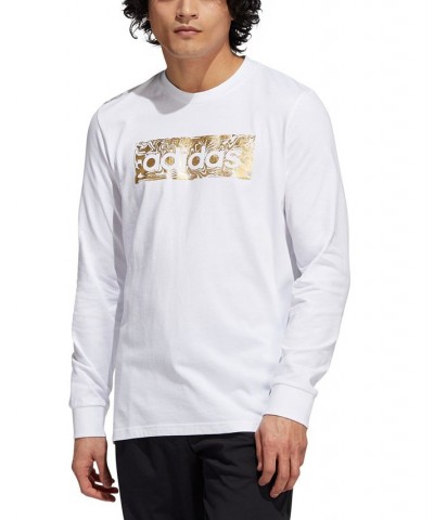 Men's Metallic Liquid Logo Graphic Long-Sleeve T-Shirt White $18.00 T-Shirts