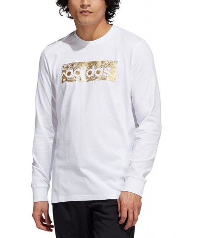 Men's Metallic Liquid Logo Graphic Long-Sleeve T-Shirt White $18.00 T-Shirts