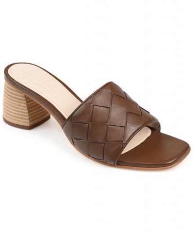 Women's Kellee Woven Sandals Brown $56.10 Shoes