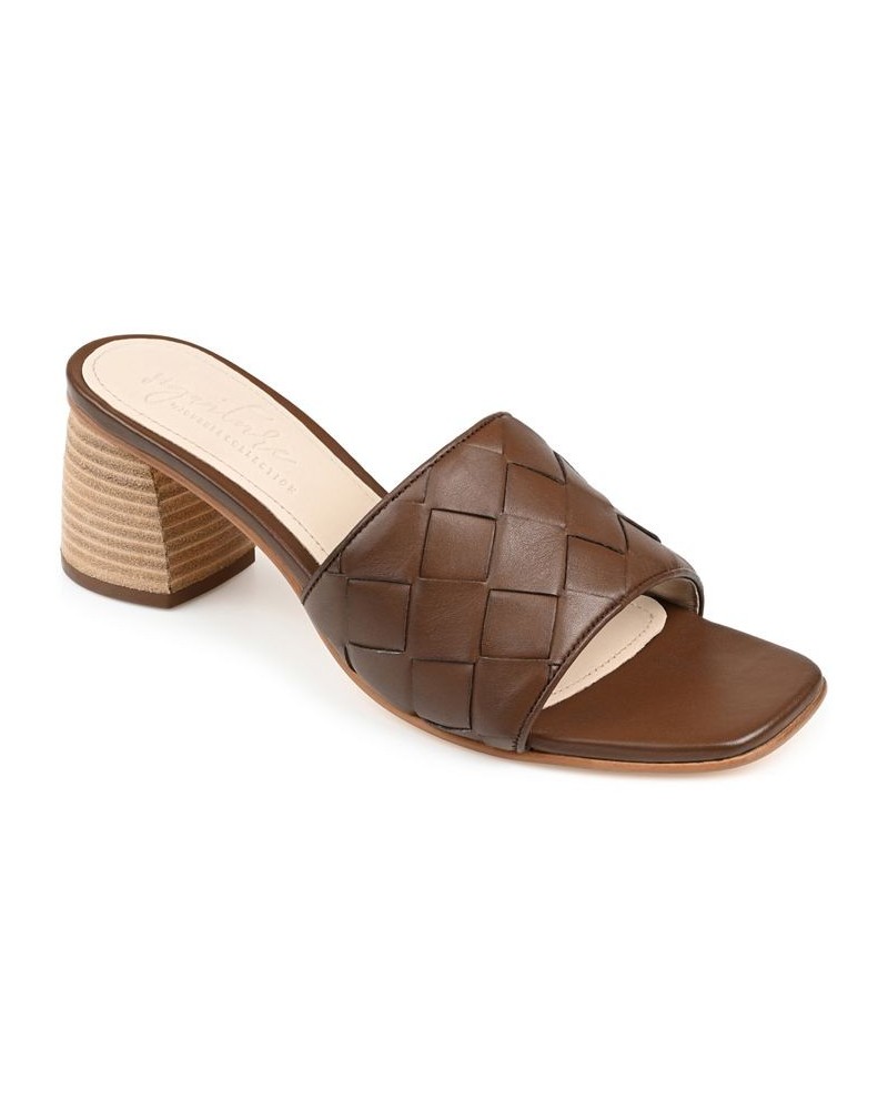 Women's Kellee Woven Sandals Brown $56.10 Shoes