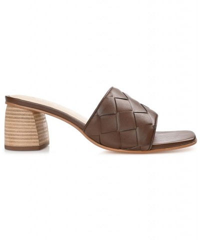 Women's Kellee Woven Sandals Brown $56.10 Shoes