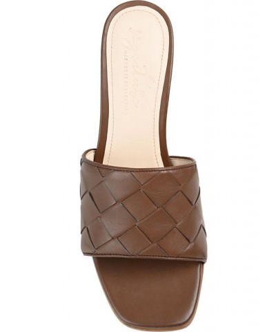 Women's Kellee Woven Sandals Brown $56.10 Shoes