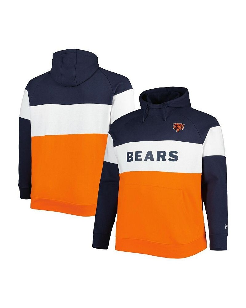 Men's Orange Chicago Bears Big and Tall Current Team Colorblock Fleece Raglan Pullover Hoodie $46.55 Sweatshirt