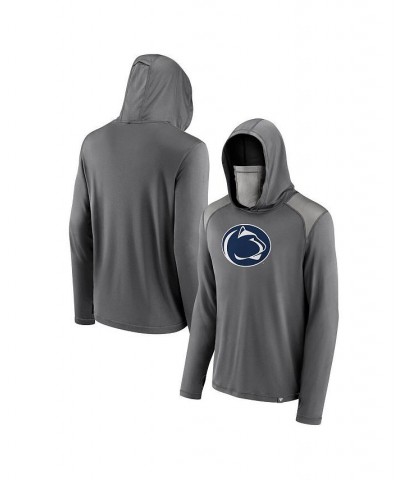 Men's Gray Penn State Nittany Lions Rally On Transitional Pullover Hoodie with Face Covering $27.25 Sweatshirt