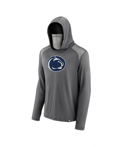 Men's Gray Penn State Nittany Lions Rally On Transitional Pullover Hoodie with Face Covering $27.25 Sweatshirt