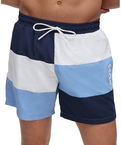 BOSS Men's Color-Blocked Quick-Drying Material Swim Shorts Multi $44.88 Swimsuits