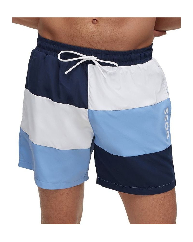 BOSS Men's Color-Blocked Quick-Drying Material Swim Shorts Multi $44.88 Swimsuits