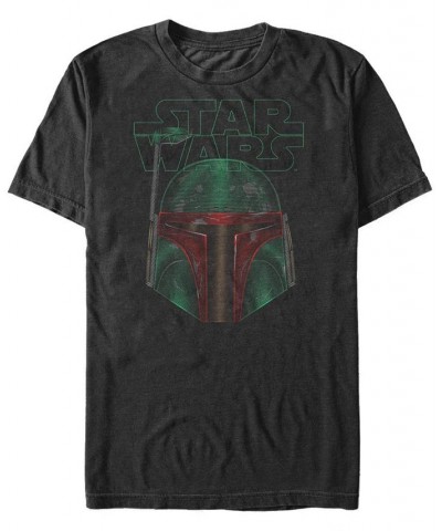 Men's Pin Line Boba Fett Short Sleeve Crew T-shirt Black $19.24 T-Shirts