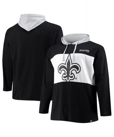 Men's Black New Orleans Saints Big & Tall Logo Hoodie Long Sleeve T-shirt $22.00 T-Shirts