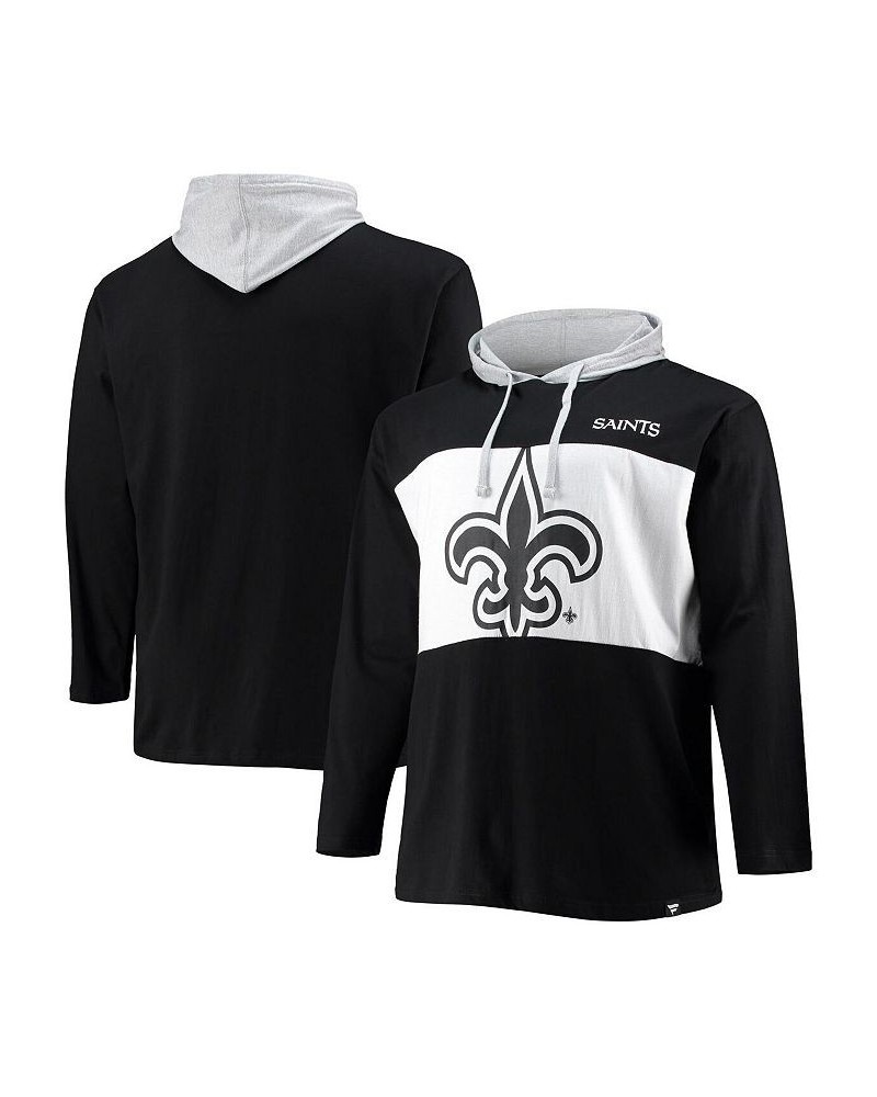 Men's Black New Orleans Saints Big & Tall Logo Hoodie Long Sleeve T-shirt $22.00 T-Shirts