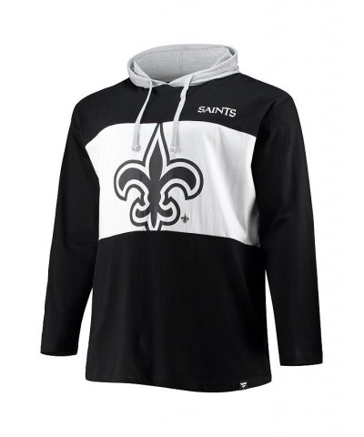 Men's Black New Orleans Saints Big & Tall Logo Hoodie Long Sleeve T-shirt $22.00 T-Shirts