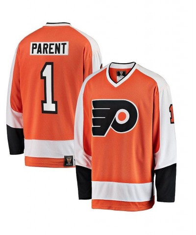 Men's Branded Bernie Parent Orange Philadelphia Flyers Premier Breakaway Retired Player Jersey $49.32 Jersey