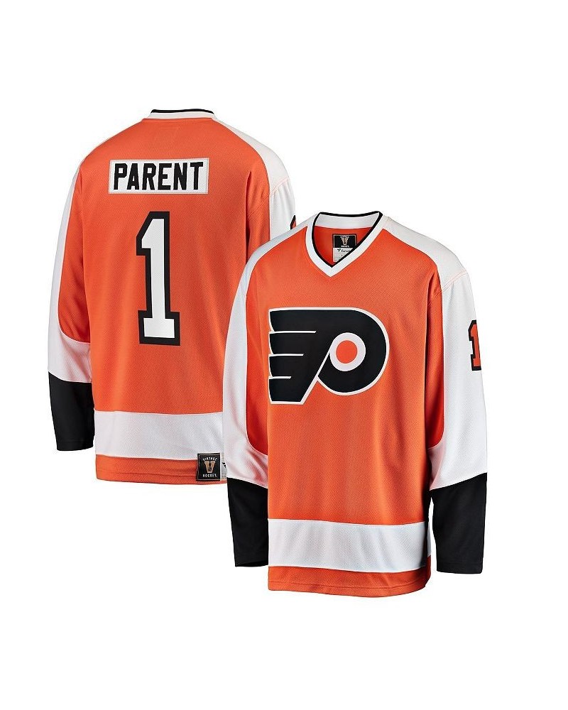 Men's Branded Bernie Parent Orange Philadelphia Flyers Premier Breakaway Retired Player Jersey $49.32 Jersey