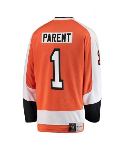 Men's Branded Bernie Parent Orange Philadelphia Flyers Premier Breakaway Retired Player Jersey $49.32 Jersey