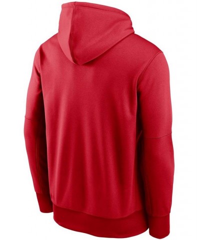 Men's Red Washington Nationals Logo Therma Performance Pullover Hoodie $46.79 Sweatshirt