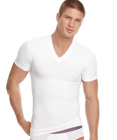 Men's Shapewear V-Neck T-Shirt White $24.94 Undershirt