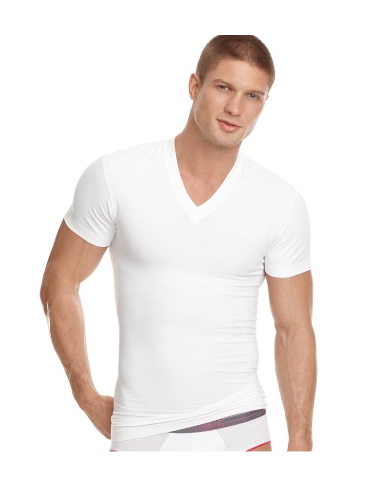 Men's Shapewear V-Neck T-Shirt White $24.94 Undershirt