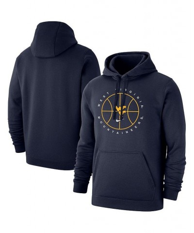 Men's Navy West Virginia Mountaineers Basketball Icon Club Fleece Pullover Hoodie $39.95 Sweatshirt