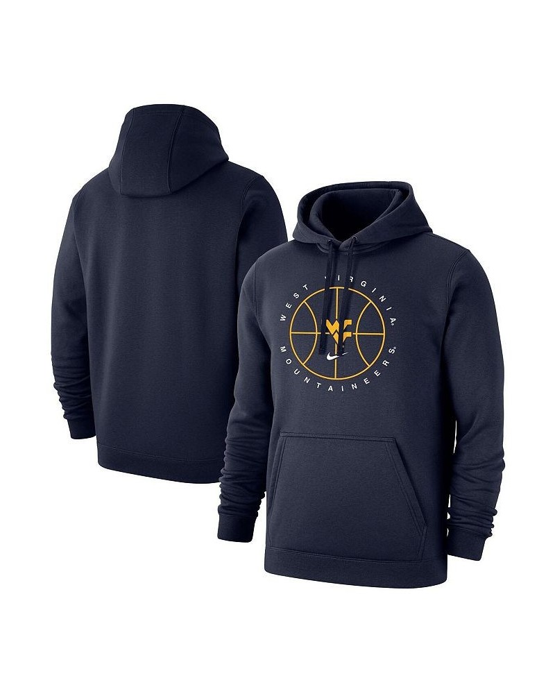 Men's Navy West Virginia Mountaineers Basketball Icon Club Fleece Pullover Hoodie $39.95 Sweatshirt