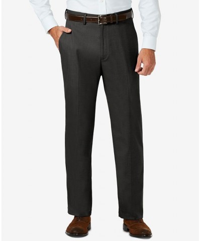 J.M. Sharkskin Classic-Fit Flat Front Hidden Expandable Waistband Dress Pants Gray $30.24 Pants