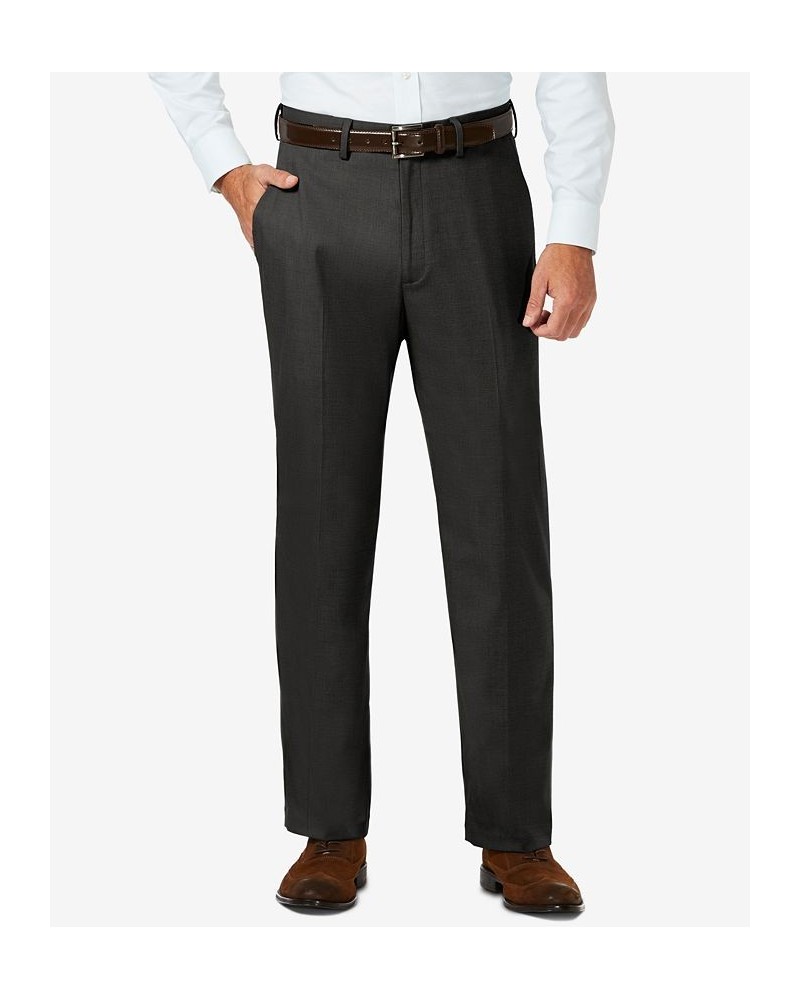 J.M. Sharkskin Classic-Fit Flat Front Hidden Expandable Waistband Dress Pants Gray $30.24 Pants