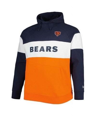 Men's Orange Chicago Bears Big and Tall Current Team Colorblock Fleece Raglan Pullover Hoodie $46.55 Sweatshirt