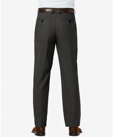 J.M. Sharkskin Classic-Fit Flat Front Hidden Expandable Waistband Dress Pants Gray $30.24 Pants